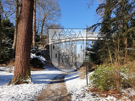 Teufelsbrücke Schnee Schönbusch Winter 2021